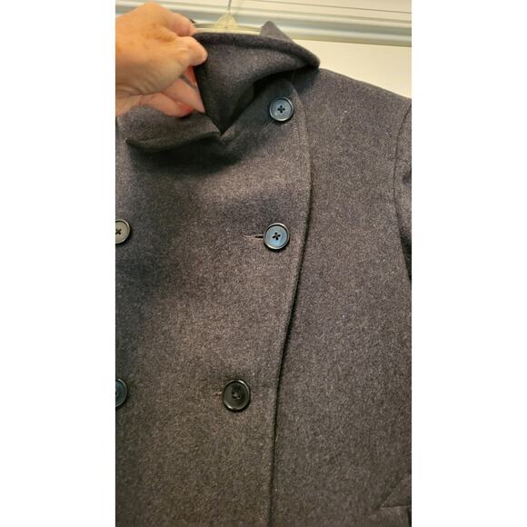 Lands End Wool Blend Women's Double Breasted Pea Coat Gray Size 4 - Picture 12 of 16